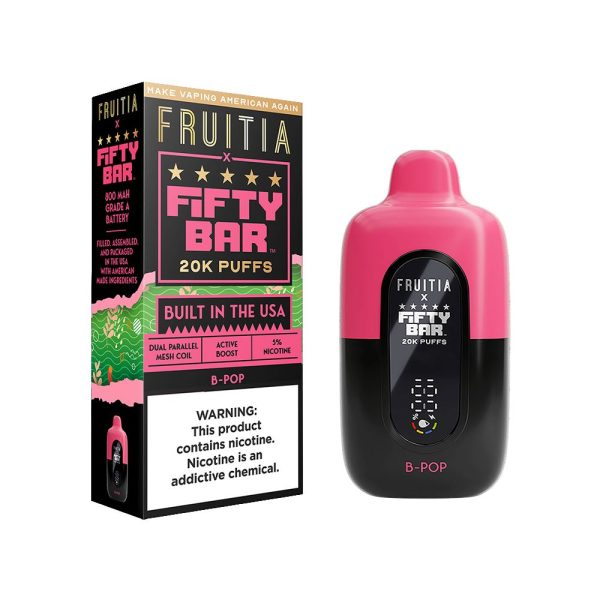 Fruitia 20000 Puff Disposable E-Cig by Fifty Bar 50mg 16mL For Sale - Image 2