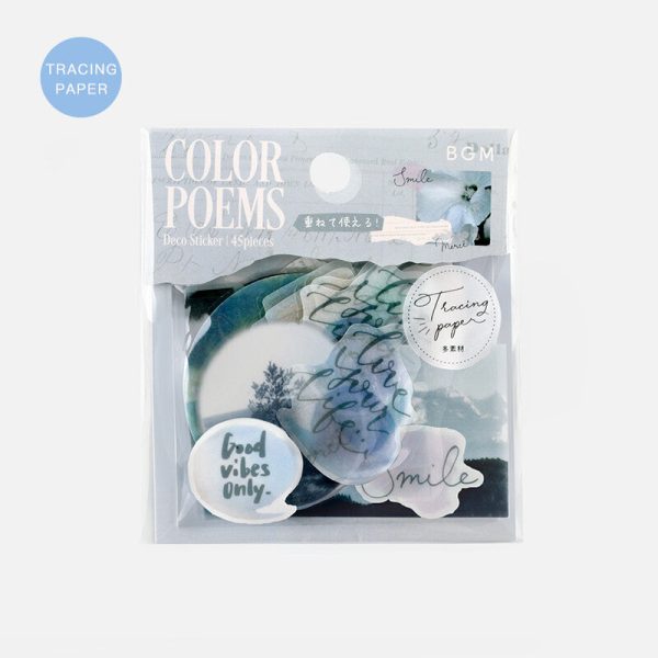 BGM - Color Poems Deco Sticker - White Cheap
