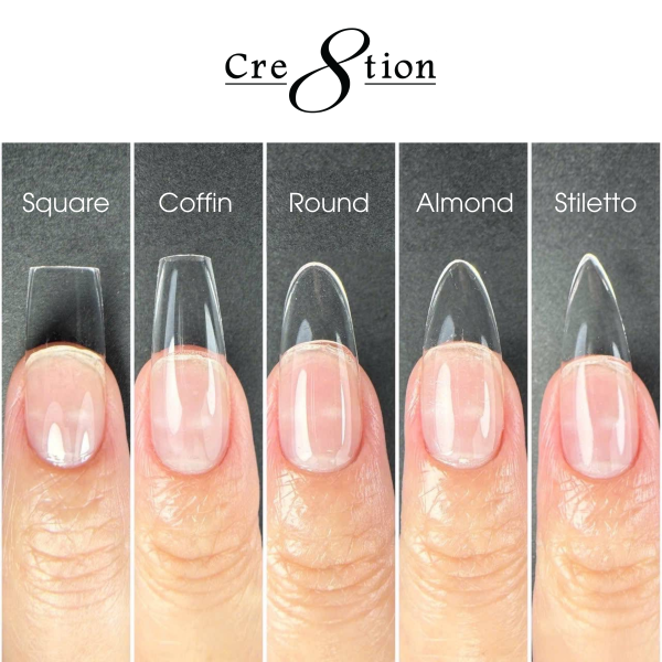 Cre8tion Soft Gel Tips - COFFIN + 1 FREE Cre8tion Soft Tips Extend Adhesive Gel Cheap - Image 2